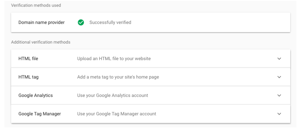 Google Search Console verification methods